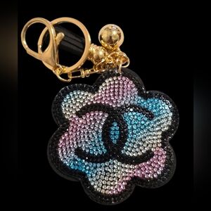 Multicolor Rhinestone Flower Keychain